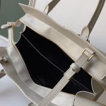 Saint Laurent Uptown Medium Tote In Blanc Calfskin - Image 8