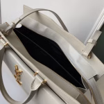 Saint Laurent Uptown Medium Tote In Blanc Calfskin - Image 10