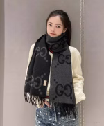 GUCCI Official Website Synchronized Style Large G Double-Sided Jacquard Fringed Scar - Image 5