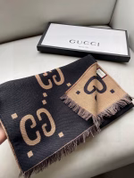 GUCCI Wool and Silk Blend GG Jacquard Scarf - Image 5