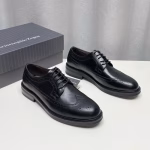 Zegna Men's Business Brogue Leather Shoes