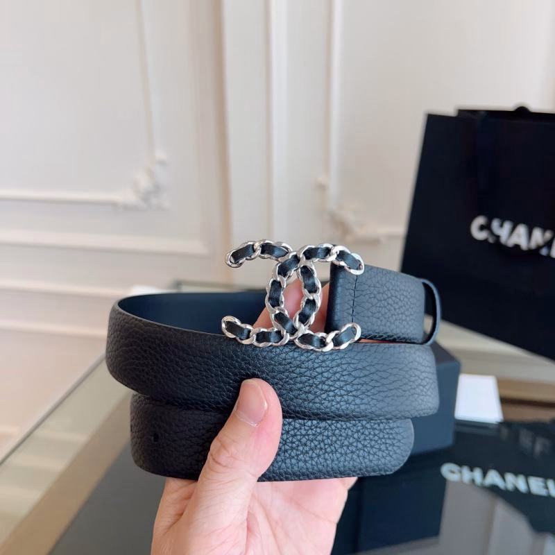 1 Chanel Classic Double C Calfskin Women's Belt - Image 1