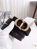 Dior Reversible Top-Grain Lychee-Patterned Calfskin Belt - Image 3