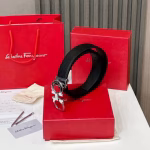 Ferragamo Classic Grainy Leather Belt