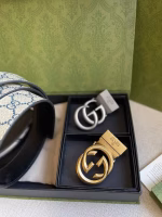 Gucci New Style Genuine Leather Double-Buckle Two-End Gift Box Belt - Image 2