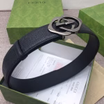 Gucci Original Top-Grain Cowhide Belt with Small Punching and Embossed G Pattern