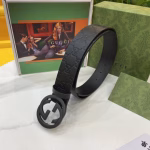 GUCCI Men's Black Genuine Leather Belt