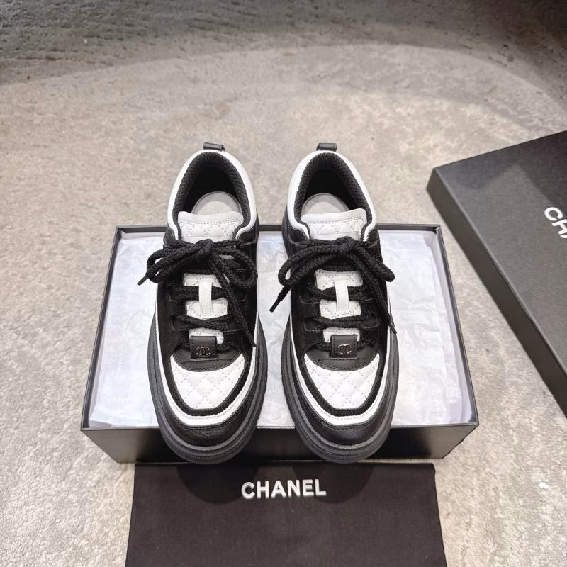 1 CHANEL Fall/Winter 2025B New Release: Grained Calfskin Lace-Up Sneakers - Image 1