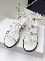 CELINE Mid-Thick Heel Cutout Gladiator Sandals - Image 6