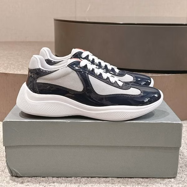 1 Prada America’s Cup Series Patent Leather Mesh Casual Athletic Sneakers - Image 1