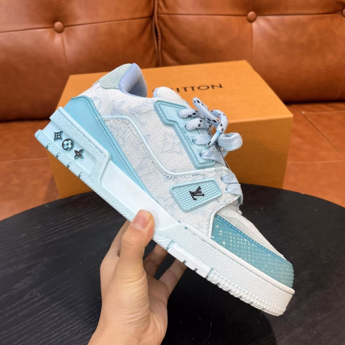 Louis Vuitton Trainer Couple's Retro Basketball Sneakers - Image 1