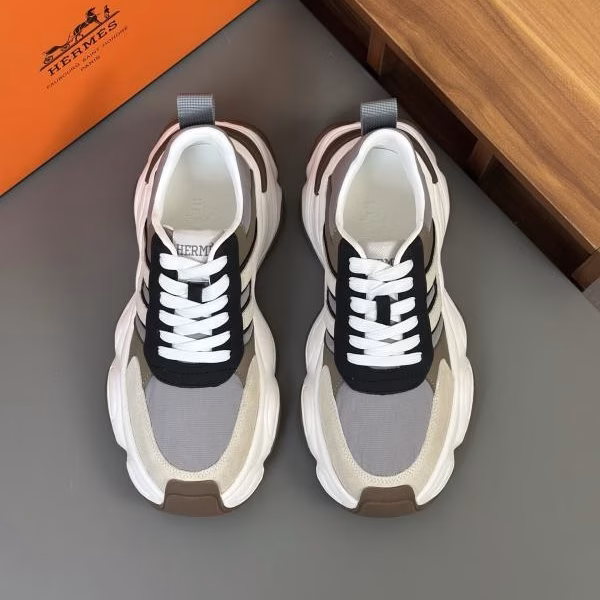 1 Hermès Men's High-Top Casual Sneakers - Image 1