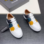 Zegna Smooth Leather Gradient Patchwork Low-Top Sneakers