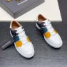 Zegna Smooth Leather Gradient Patchwork Low-Top Sneakers