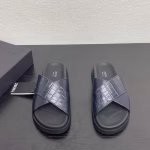 Zegna Summer Leather Cross-Strap Men's Slippers