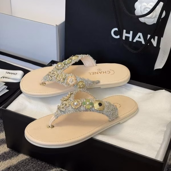 1 CHANEL Gemstone Thong Sandals - Image 1