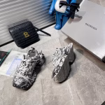 Balenciaga 3XL Suede Distressed 10.5th Generation Graffiti Painting Style Chunky Sneakers - Image 3
