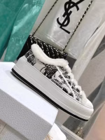 Dior Embroidered Platform Fleece-Lined Casual Shoes - Image 5