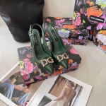 Dolce & Gabbana Early Spring New DG Buckle Pointed-Toe High-Heeled Sandals