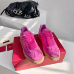 VALENTINO 2023 UPVILLAGE Collection Couple's Studded Color-Block White Shoes