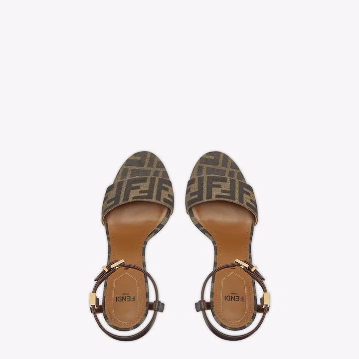 1 FENDI Delfina Strappy Metallic-Heel High-Heel Sandals - Image 1