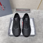 PRADA Leather and Nylon Spliced Sports Shoes