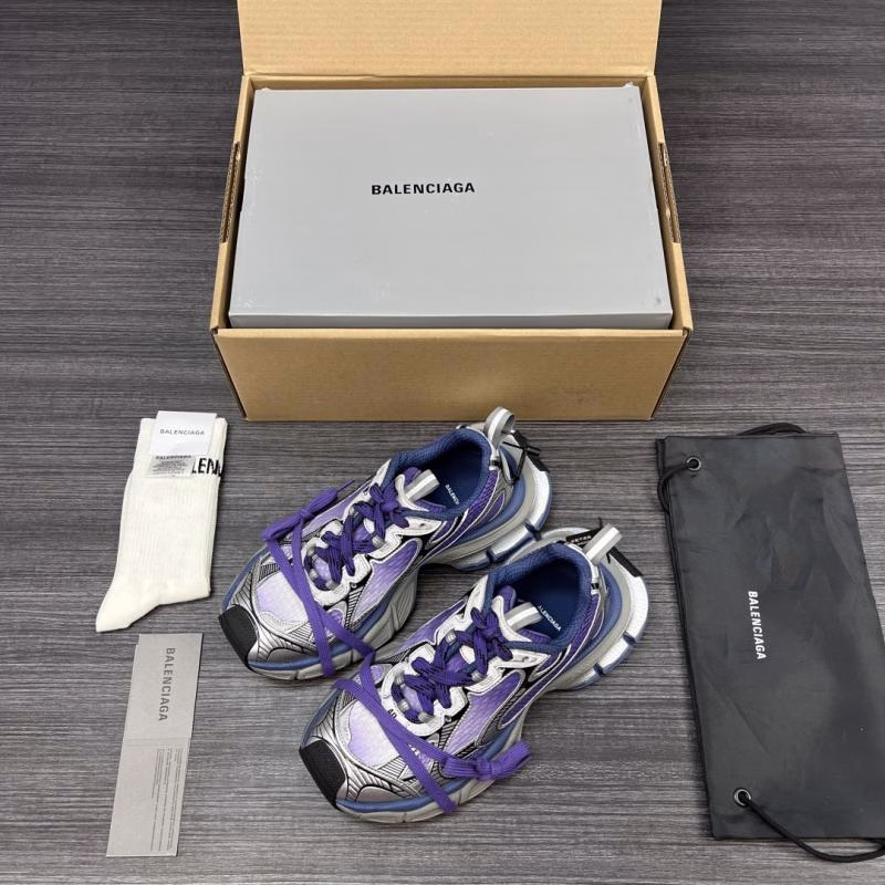 1 Balenciaga Phantom Sneaker 3XL Generation 10 Silver-Gray-Purple Distressed Trendy Running Shoes - Image 1