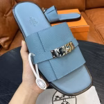 Hermès Men's Genuine Leather Slippers