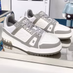 LV gray and white Trainer men's sports shoes