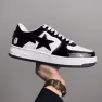 BAPE STA Low Classic Trendy Patent Leather Low-Top Fashion Sneakers