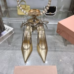 Miu Miu 2025 Spring/Summer Pointed-Toe High-Heeled Slingback Sandals - Image 5