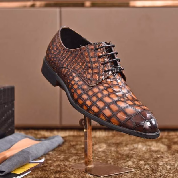 1 LV (Louis Vuitton) original crocodile leather shoes - Image 1