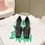 Miu Miu 2024 Early Spring New Square-Toe Mary Jane Sandals