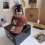 MLB Coffee Colored Soft-Top Baseball Cap (White Large NY Yankees Logo) - Image 3