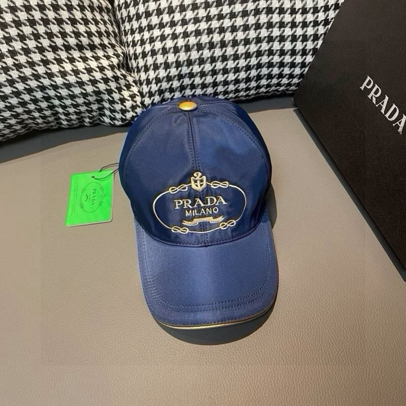 1 Prada New-Style Gold Thread Embroidered Baseball Cap - Image 1