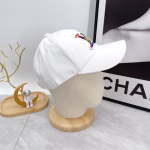 LV Louis Vuitton Embroidered Baseball Cap (White) - Image 5