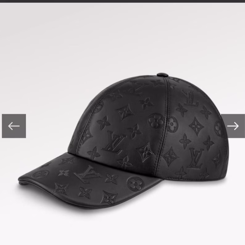 1 LV Counter New Embossed Monogram Leather Baseball Cap - Image 1