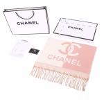 Chanel Classic Pink-White Double-Sided Color-Block Jacquard Scarf