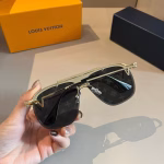 Louis Vuitton (LV) Gold-Trimmed Frame Sunglasses - Image 4