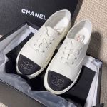 CHANEL Lace-Up White Sneakers - Image 6