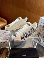 Dolce & Gabbana Street Graffiti Portofino Calfskin Sneakers - Image 2
