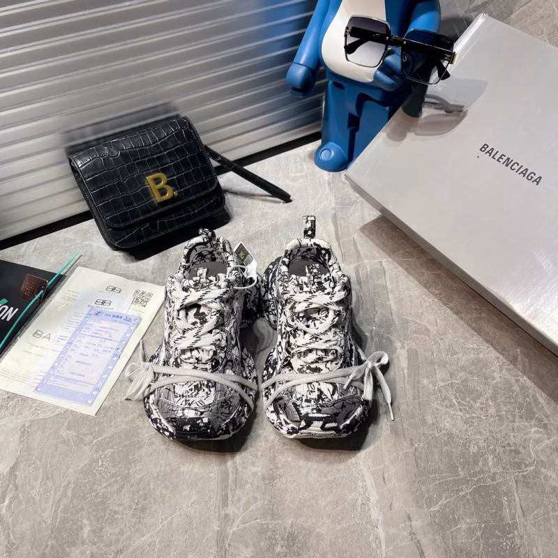 2 Balenciaga 3XL Suede Distressed 10.5th Generation Graffiti Painting Style Chunky Sneakers - Image 1