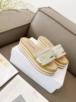 Dior Spring-Summer New Jelly-Color Flat Slide Sandals with Color Blocking for Women - Image 4