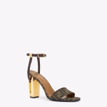 FENDI Delfina Strappy Metallic-Heel High-Heel Sandals - Image 3