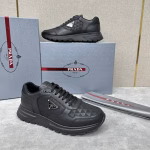 PRADA Leather and Nylon Spliced Sports Shoes - Image 6