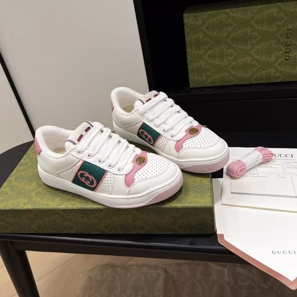 2 Gucci New Screener Distressed Sneakers - Image 1