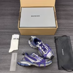 Balenciaga Phantom Sneaker 3XL Generation 10 Silver-Gray-Purple Distressed Trendy Running Shoes - Image 3