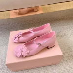 Jimmy Choo New Floral-Embellished Mid-Heel Mary Jane Flats