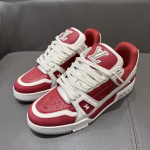 LV's new Trainer red and white sports shoes - Image 2