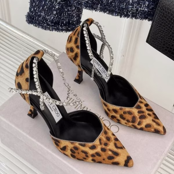 2 Jimmy Choo Classic Rhinestone Chain High-Heel Pumps - Image 1